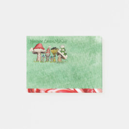 Merry ChrisMUSH Cartoon paddenstoelen Post-it® Notes