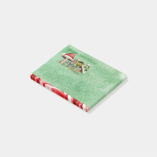 Merry ChrisMUSH Cartoon paddenstoelen Post-it® Notes (Schuin)