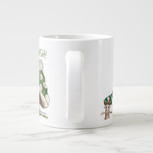 Merry ChrisMUSH Christmas Mushrooms Cartoon Grote Koffiekop (Achterkant)