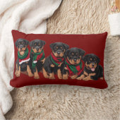 Merry Chrismutts Rottweiler Puppies dragen sjaal Kussen (Deken)