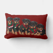 Merry Chrismutts Rottweiler Puppies dragen sjaal Kussen (Voorkant)
