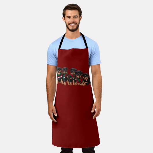 Merry Chrismutts Rottweiler Puppies Wearing Scarf Schort (Gedragen)