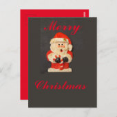 MERRY CHRISRMAS CANDY CANE SANTA BRIEFKAART (Voorkant / Achterkant)