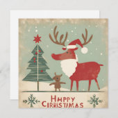 Merry chrisrmas feestdagenkaart (Voorkant / Achterkant)