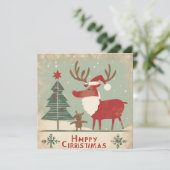 Merry chrisrmas feestdagenkaart (Staand voorkant)