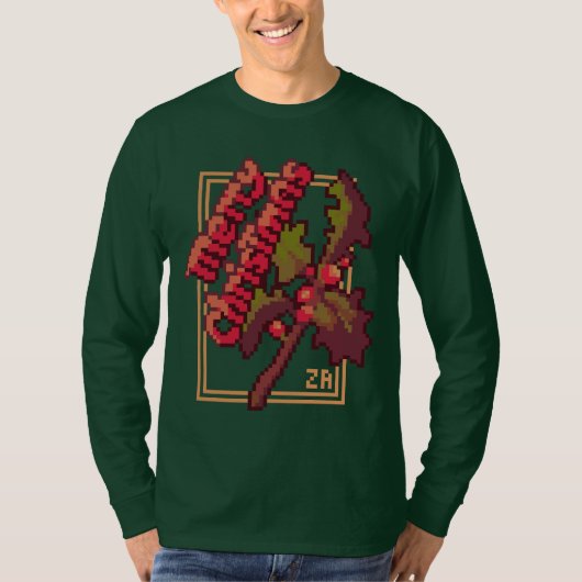 Merry Chrisrmas Holidays Pixel Art T-Shirt (Voorkant)