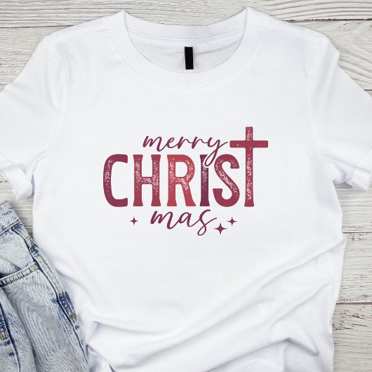 Merry Christ mas Christelijk Religious Bold Red Tri-Blend Shirt
