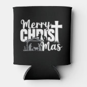 Merry Christ Mas Christelijke KerstJezus Familie Blikjeskoeler (Voorkant)