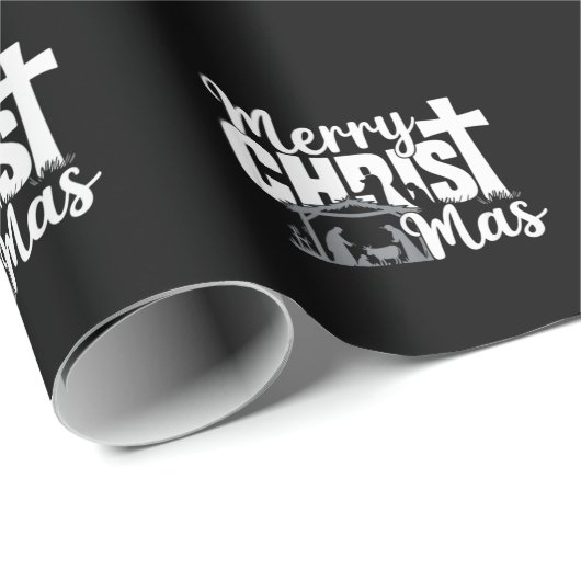 Merry Christ Mas Christelijke KerstJezus Familie Cadeaupapier (Rol Hoek)