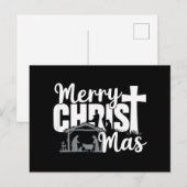 Merry Christ Mas Christelijke KerstJezus Familie Feestdagenkaart (Voorkant / Achterkant)