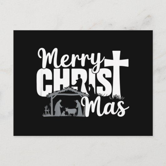 Merry Christ Mas Christelijke KerstJezus Familie Feestdagenkaart (Voorkant)