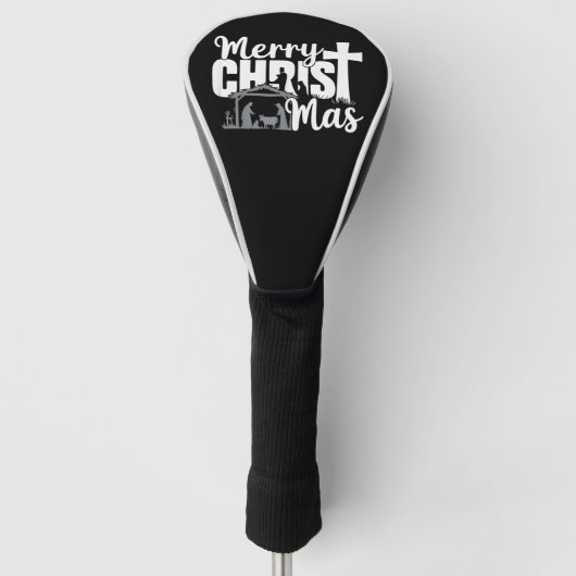 Merry Christ Mas Christelijke KerstJezus Familie Golfheadcover (Voorkant)