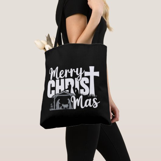 Merry Christ Mas Christelijke KerstJezus Familie Tote Bag (Dichtbij)