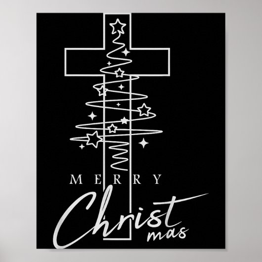 Merry Christ Mas Christian Christmas Jesus Christm Poster (Voorkant)