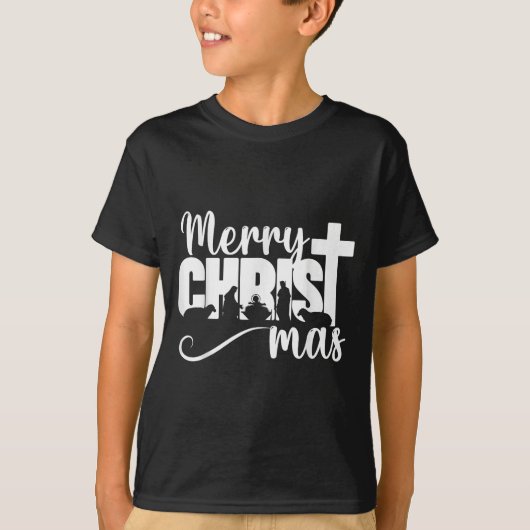 Merry Christ Mas Christian Christmas Jesus Christm T-shirt (Voorkant)