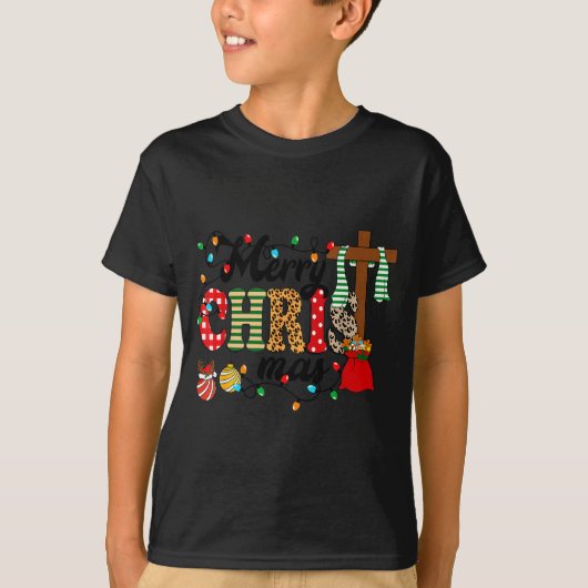 Merry Christ Mas Christian Christmas Jesus Christm T-shirt (Voorkant)