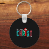 Merry Christ Mas Christian God Matching Christmas Sleutelhanger (Voorkant)
