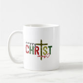 Merry Christ Mas Faith Cross Religious Christmas Q Koffiemok (Links)