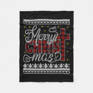 Merry Christ Mas Jesus Christelijke Pyjama's Ugly  Fleece Deken