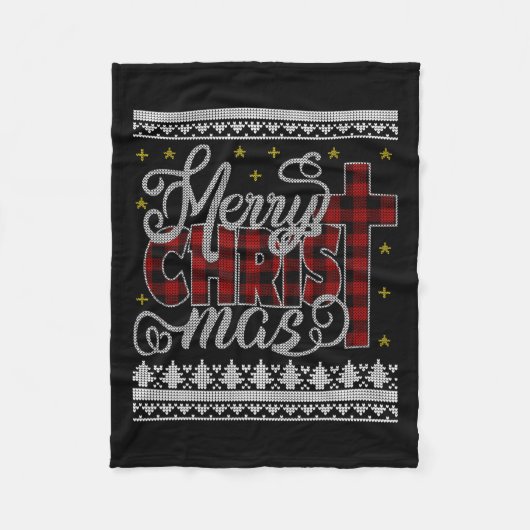 Merry Christ Mas Jesus Christelijke Pyjama's Ugly  Fleece Deken (Voorkant)