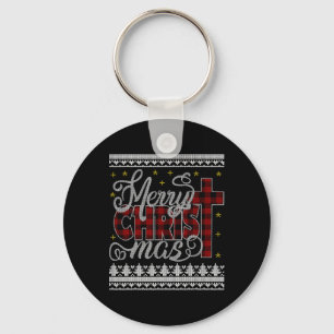 Merry Christ Mas Jesus Christelijke Pyjama's Ugly  Sleutelhanger