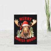 Merry Christ Moose Funny Christmas Moose  Kaart (Voorkant)
