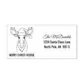 Merry Christ-Moose met Santa Hat Retouradres Zelfinktende Stempel (Design)