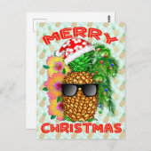Merry Christams Pineapple Briefkaart (Voorkant / Achterkant)