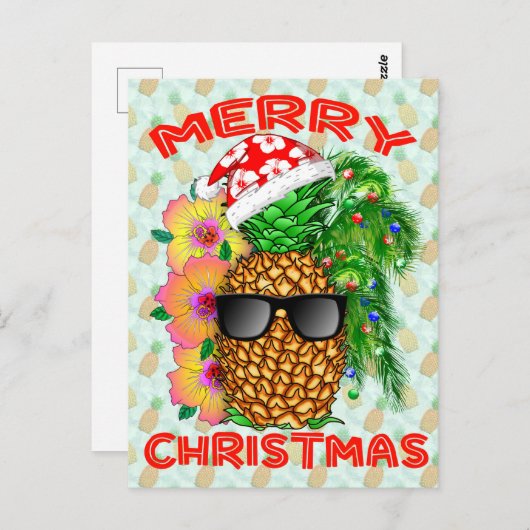 Merry Christams Pineapple Briefkaart (Voorkant / Achterkant)