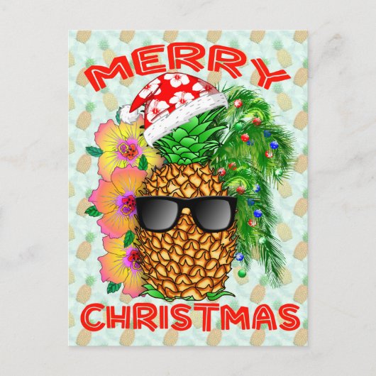 Merry Christams Pineapple Briefkaart (Voorkant)