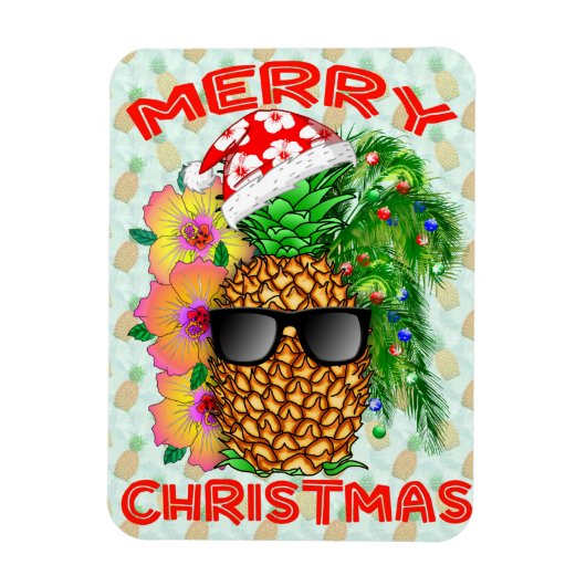 Merry Christams Pineapple Magneet (Verticaal)