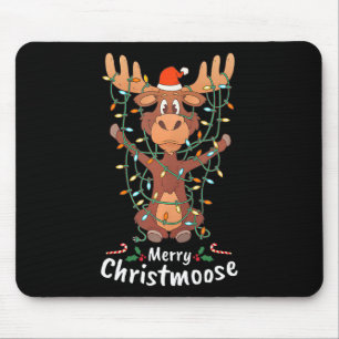 Merry Christeland kerstmis Moose Xmas Tree Lights Muismat
