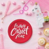 Merry Christelijk kerstcadeau met Religieus Rood Papieren Bordje (Feest)