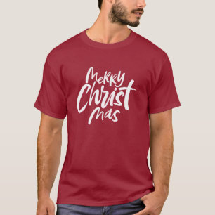Merry Christelijke kerstcadeaukalligrafie T-shirt