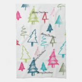 Merry Christma Multicolor Abstracte Holiday Trees Theedoek (Verticaal)