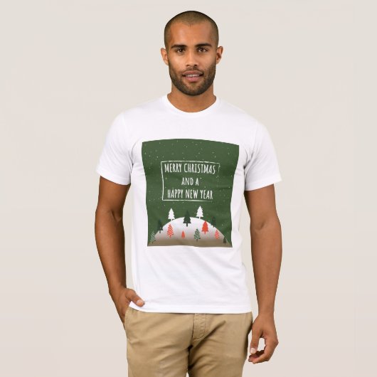 MERRY CHRISTMA Retro Design T-shirt (Voorkant volledig)