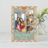Merry ChristmaFamily Photos Custom Feestdagenkaart (Staand voorkant)