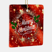 Merry Christmans, glitter en shine, Keramisch Ornament (Rechts)