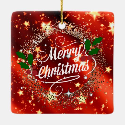 Merry Christmans, glitter en shine, Keramisch Ornament (Achterkant)