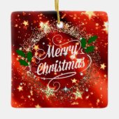 Merry Christmans, glitter en shine, Keramisch Ornament (Voorkant)