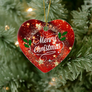 Merry Christmans, glitter en shine, Keramisch Ornament