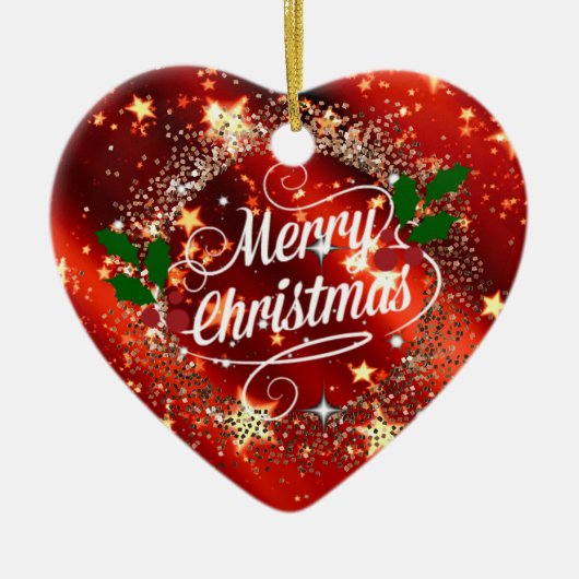 Merry Christmans, glitter en shine, Keramisch Ornament (Voorkant)