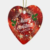Merry Christmans, glitter en shine, Keramisch Ornament (Links)