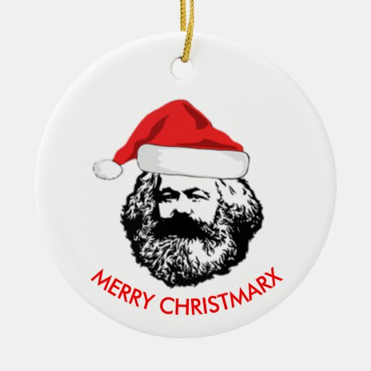 Merry Christmarx Keramisch Ornament (Voorkant)