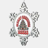 Merry Christmas 122525 Tin Sneeuwvlok Ornament (Rechts)