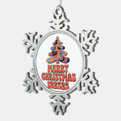 Merry Christmas 122525 Tin Sneeuwvlok Ornament (Rechts)