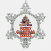Merry Christmas 122525 Tin Sneeuwvlok Ornament (Voorkant)