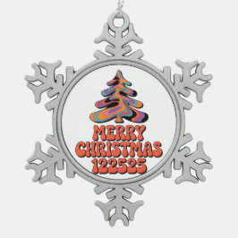 Merry Christmas 122525 Tin Sneeuwvlok Ornament
