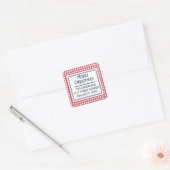 Merry Christmas 1.5" Address Gingham Sticker (Envelop)
