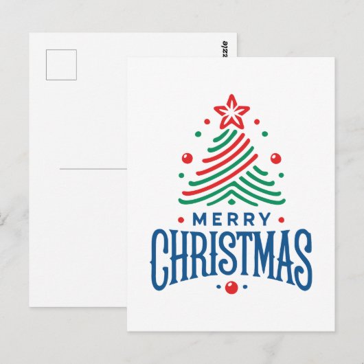 Merry Christmas 1 Briefkaart (Voorkant / Achterkant)